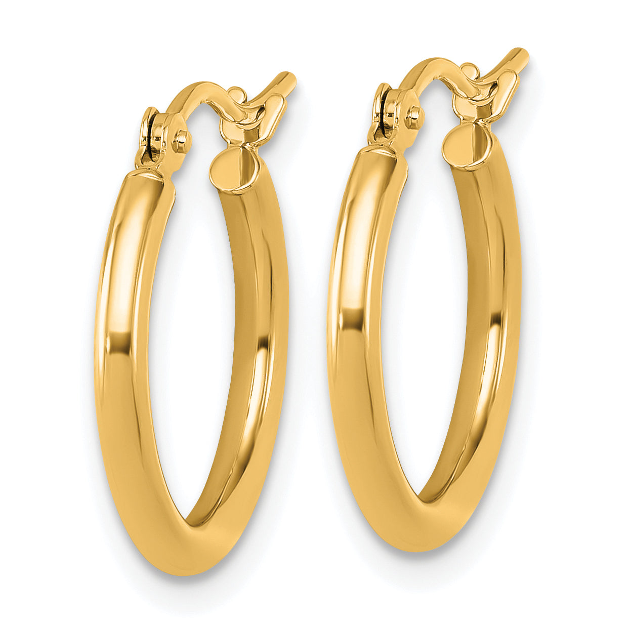 14k Polished 2x17.5mm Polished Hoop Earrings Secondary image