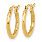 14k Polished 2x17.5mm Polished Hoop Earrings