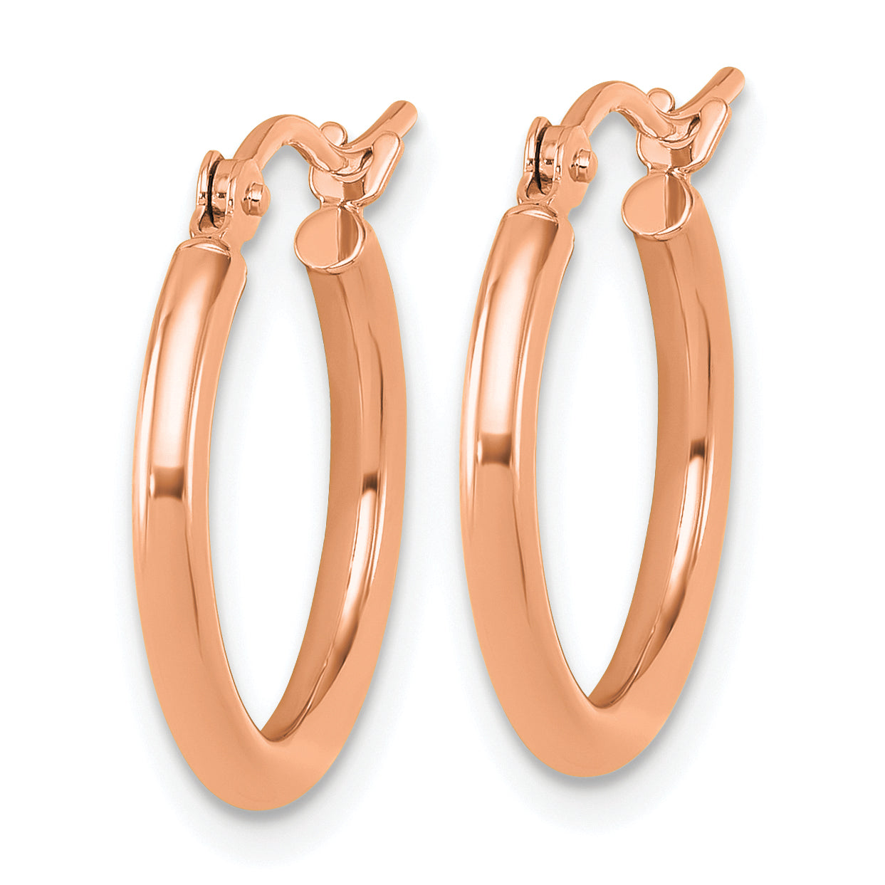 14k Rose Gold Polished 2x17.5mm Polished Hoop Earrings Secondary image
