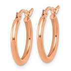 14k Rose Gold Polished 2x17.5mm Polished Hoop Earrings