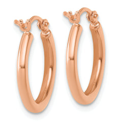 14k Rose Gold Polished 2x17.5mm Polished Hoop Earrings