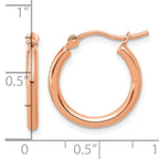 14k Rose Gold Polished 2x17.5mm Polished Hoop Earrings