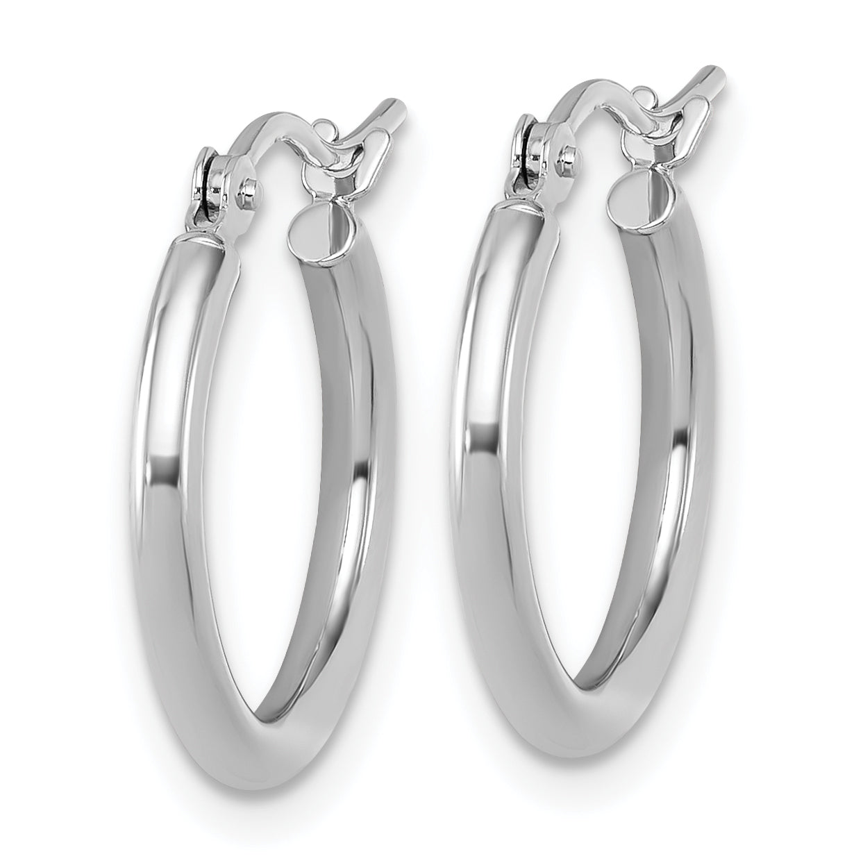 14k White Gold Polished 2x17.5mm Polished Hoop Earrings Secondary image