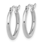 14k White Gold Polished 2x17.5mm Polished Hoop Earrings