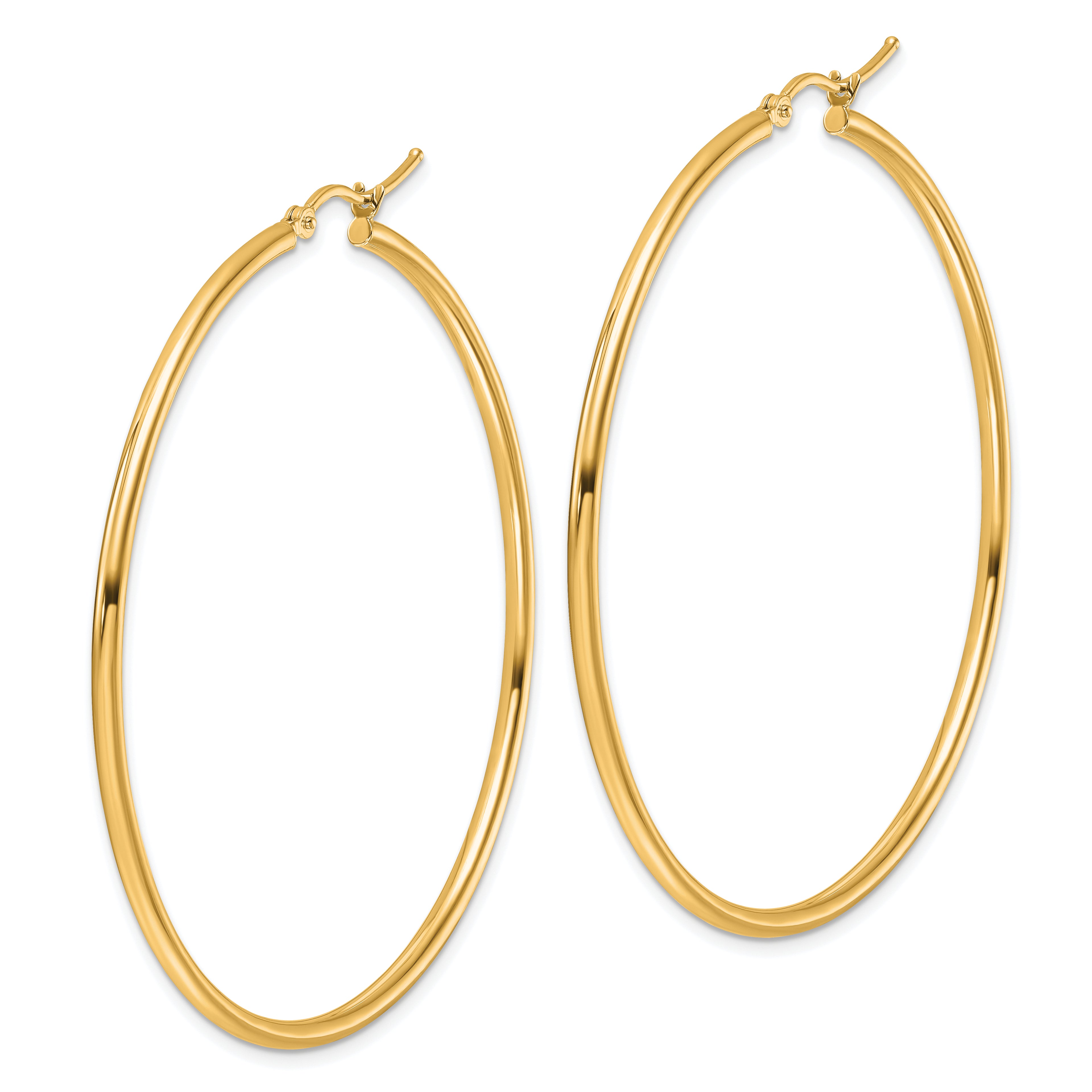 14k Polished 2x55mm Polished Hoop Earrings