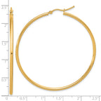 14k Polished 2x55mm Polished Hoop Earrings