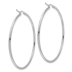 14k White Gold Polished 2x55mm Polished Hoop Earrings