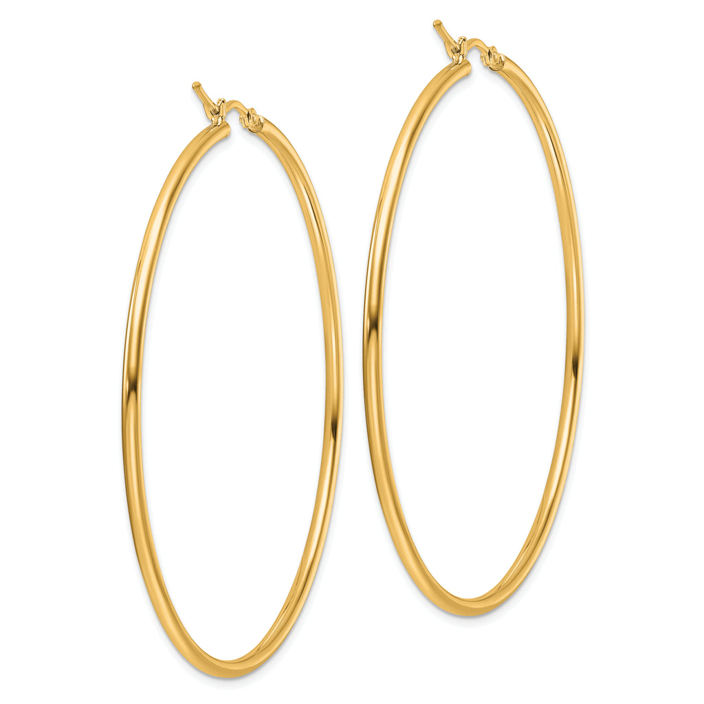 14k Polished 2x60mm Polished Hoop Earrings