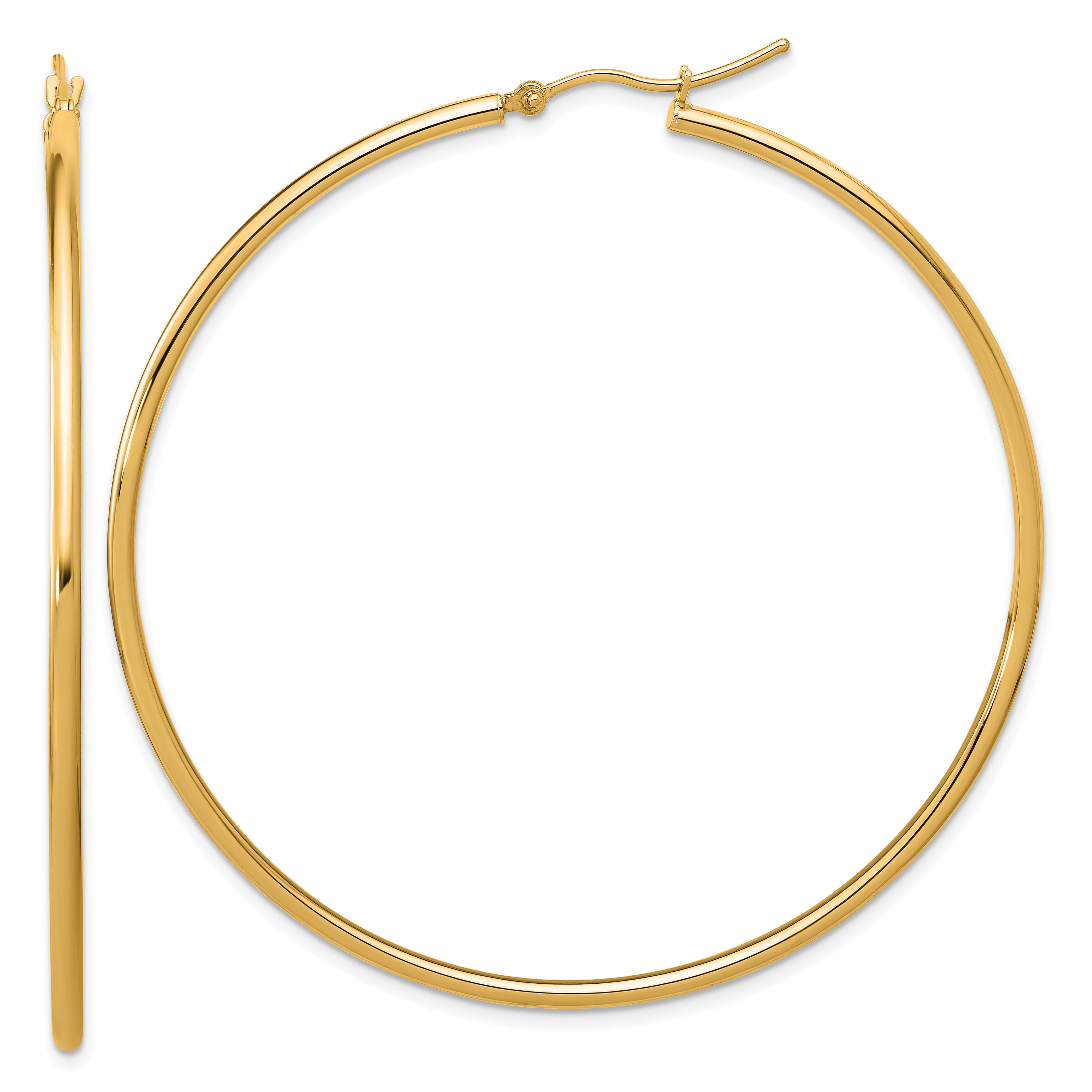 14k Polished 2x60mm Polished Hoop Earrings
