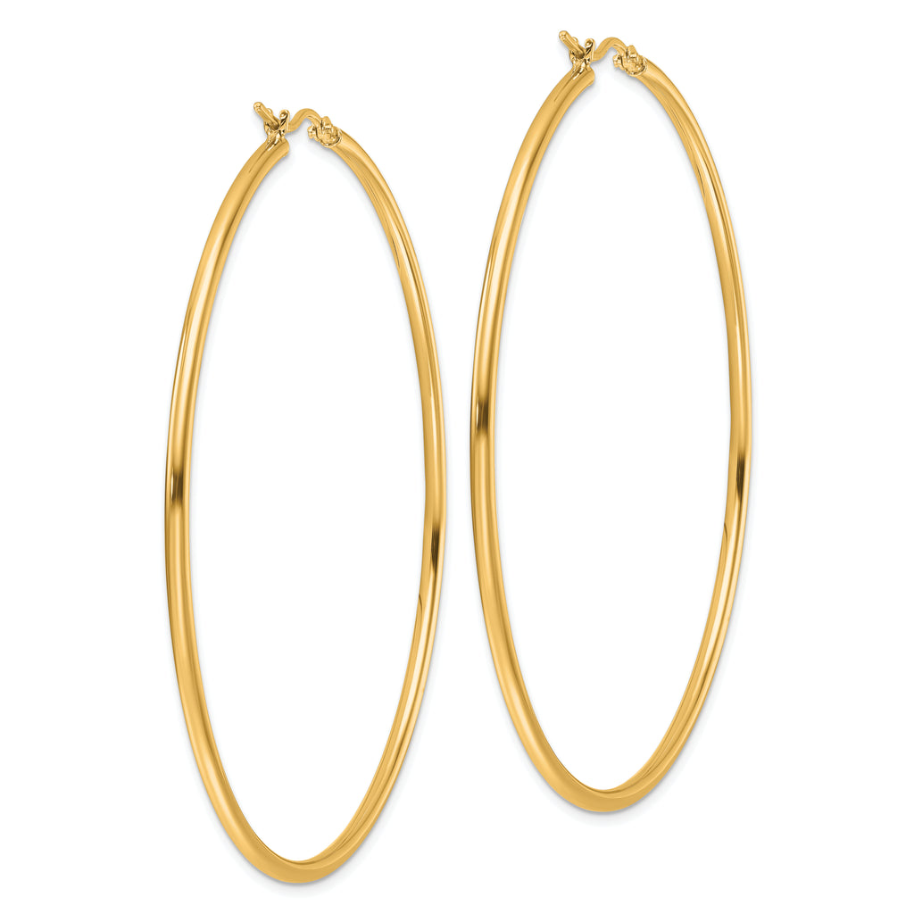 14k Polished 2x65mm Polished Hoop Earrings