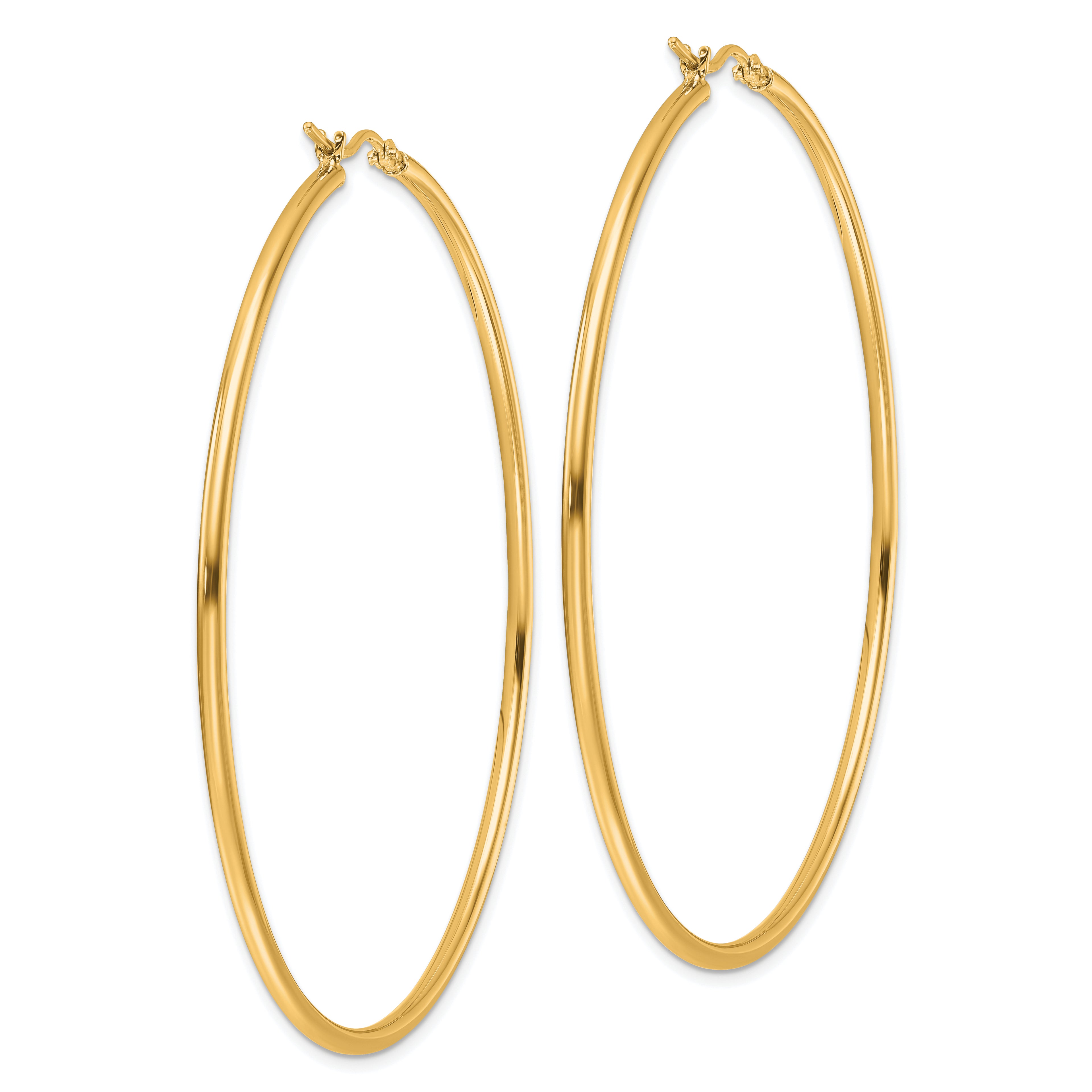 14k Polished 2x65mm Polished Hoop Earrings