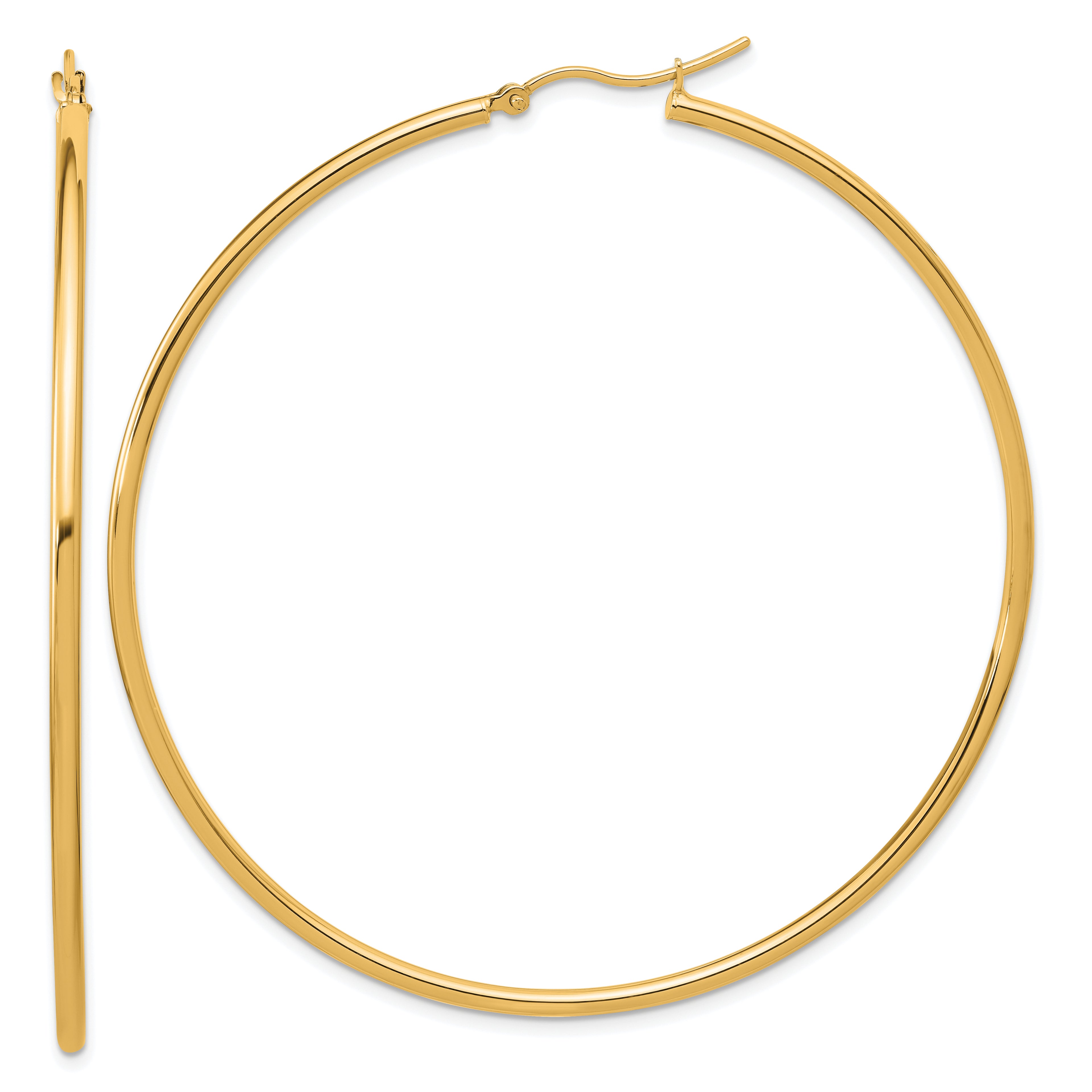 14k Polished 2x65mm Polished Hoop Earrings