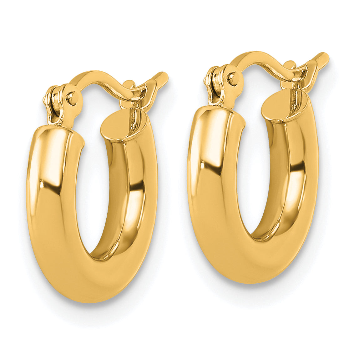 14k Polished 3mm Polished Hoop Earrings