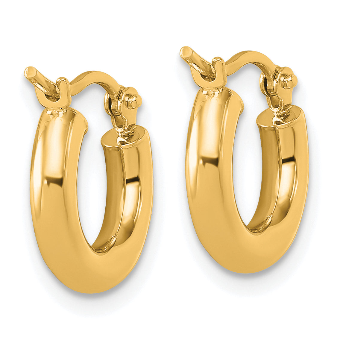 14k Polished 3mm Polished Hoop Earrings