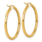 14k Polished 3mm Polished Hoop Earrings