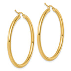 14k Polished 3mm Polished Hoop Earrings