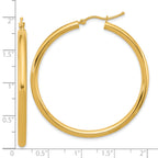 14k Polished 3mm Polished Hoop Earrings
