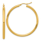 14k Polished 3mm Polished Hoop Earrings