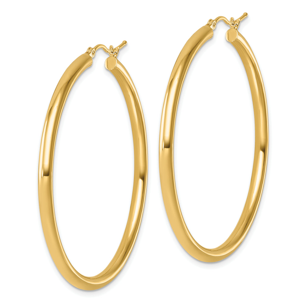 14k Polished 3mm Polished Hoop Earrings