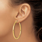 14k Polished 3mm Polished Hoop Earrings