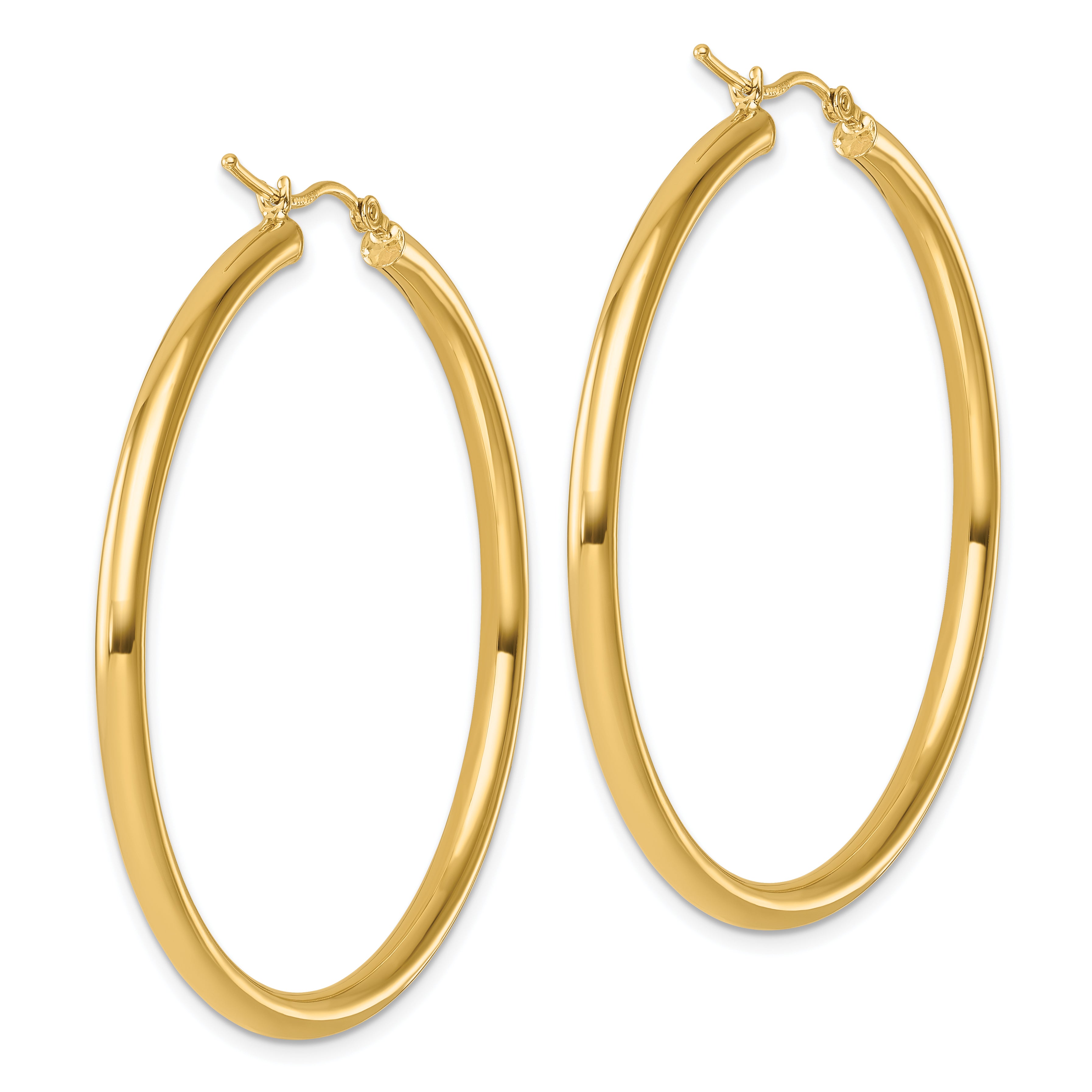 14k Polished 3mm Polished Hoop Earrings