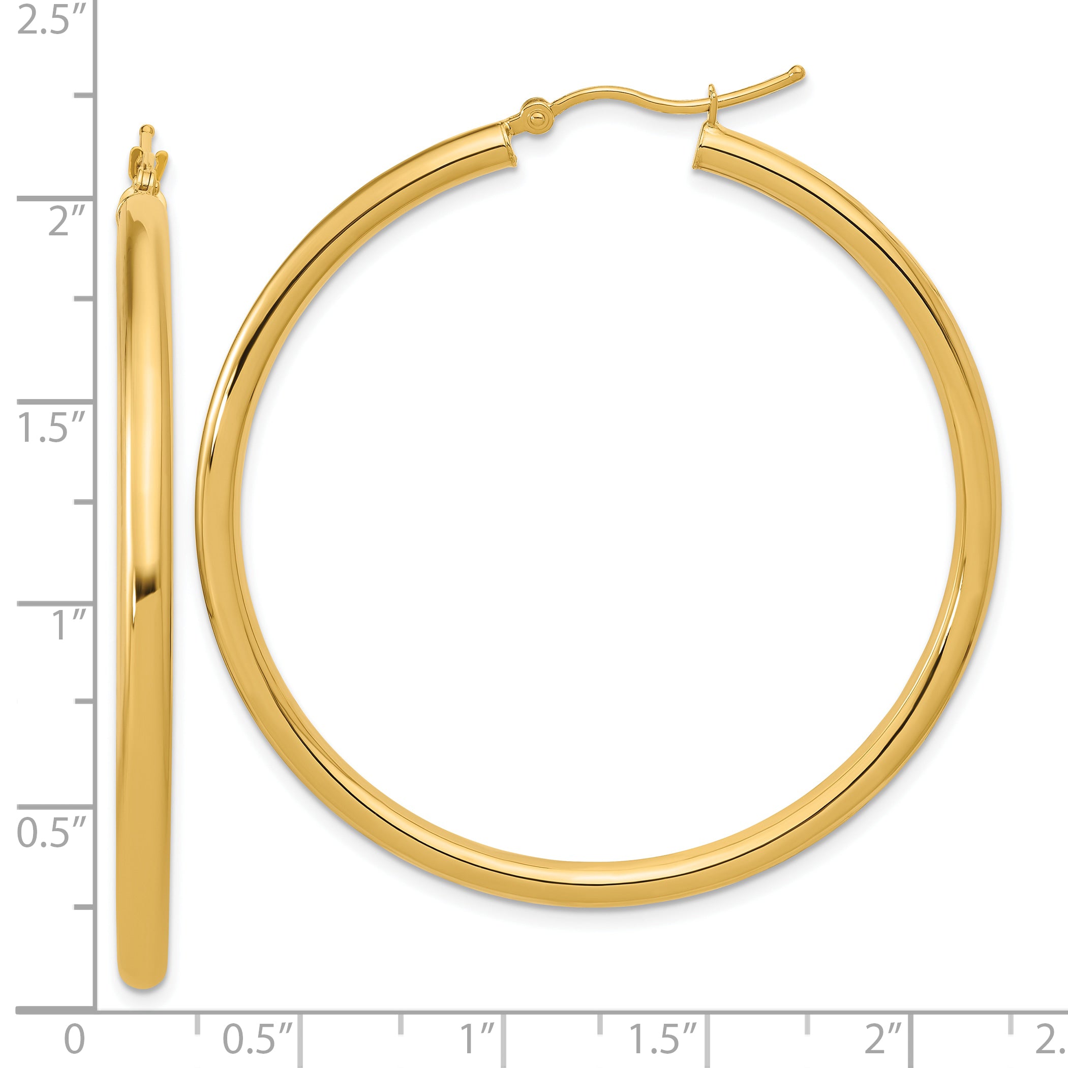 14k Polished 3mm Polished Hoop Earrings