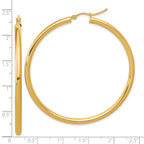 14k Polished 3mm Polished Hoop Earrings