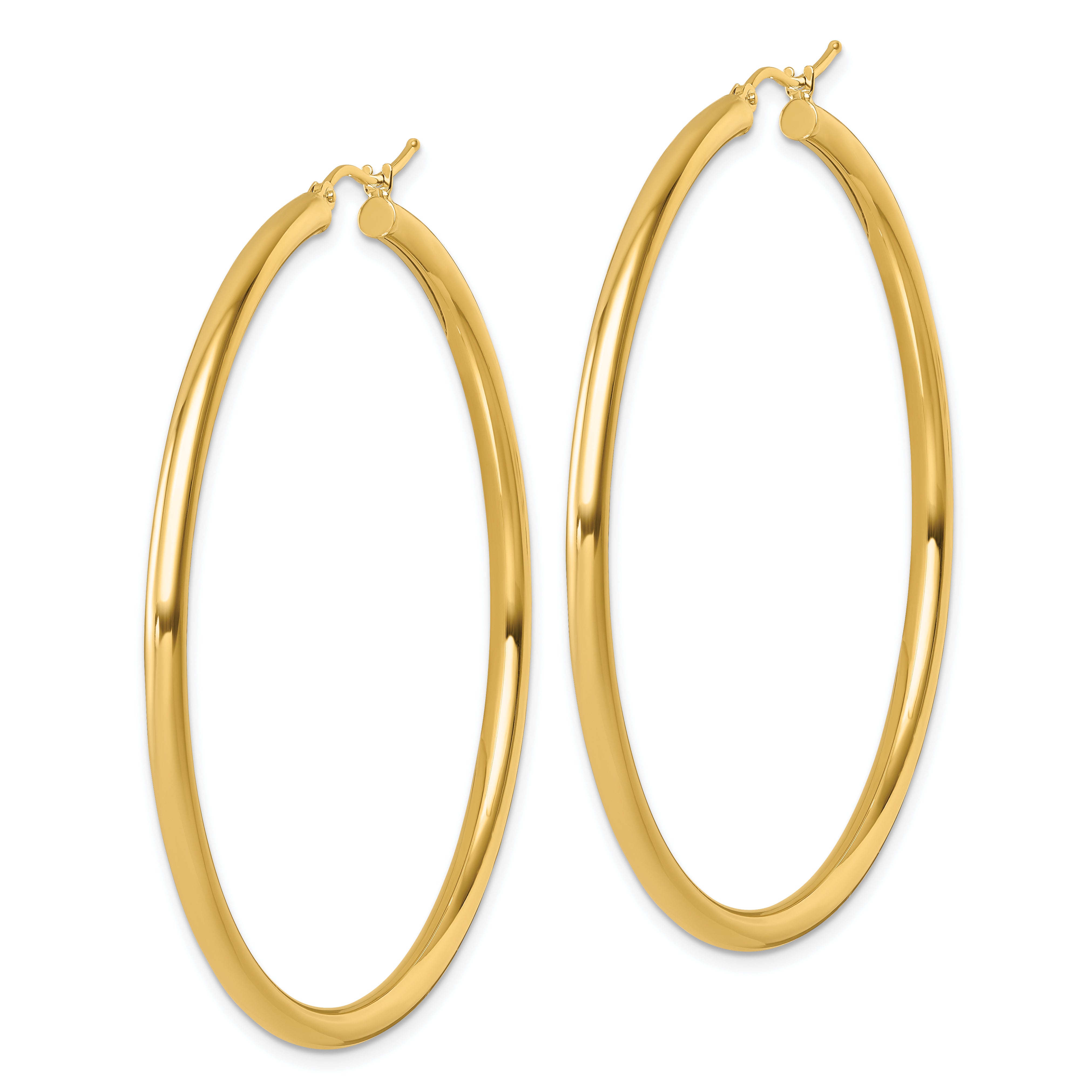 14k Polished 3mm Polished Hoop Earrings
