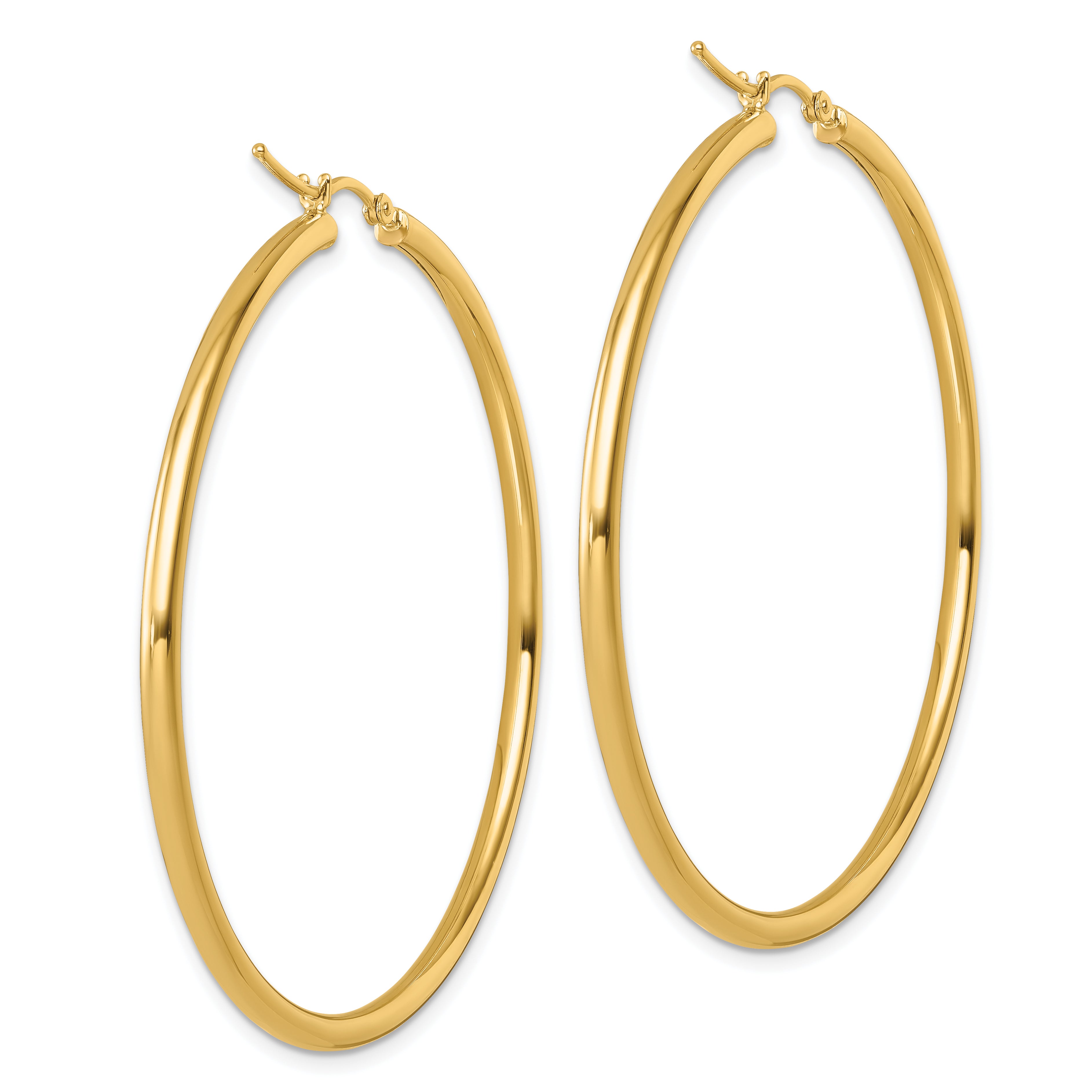 14k Polished 2.5mm Polished Hoop Earrings