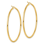14k Polished 2.5mm Polished Hoop Earrings