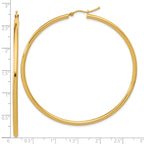 14k Polished 2.5mm Polished Hoop Earrings
