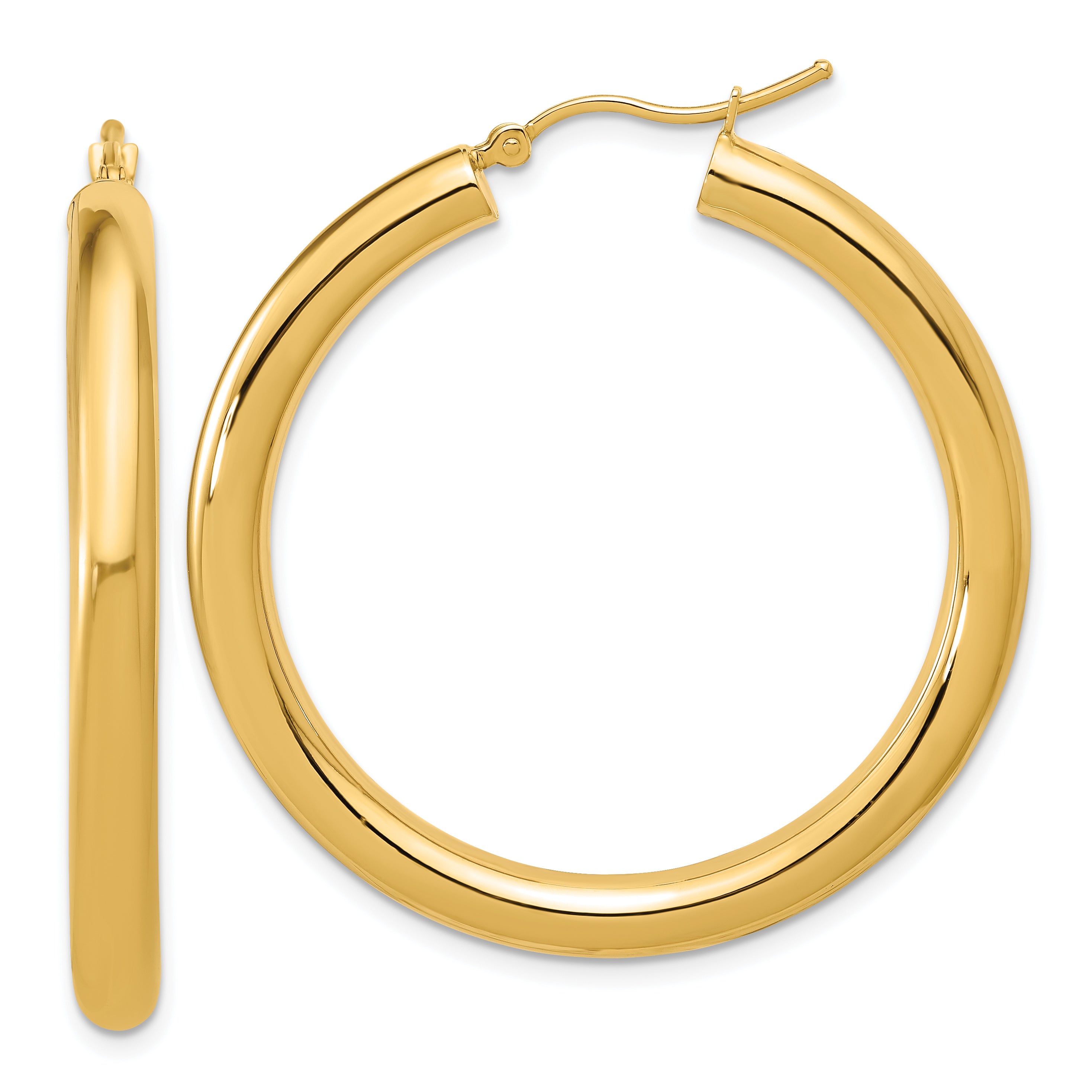 14k Polished 4mm Polished Hoop Earrings Main image