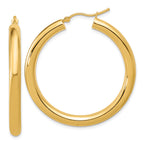 14k Polished 4mm Polished Hoop Earrings