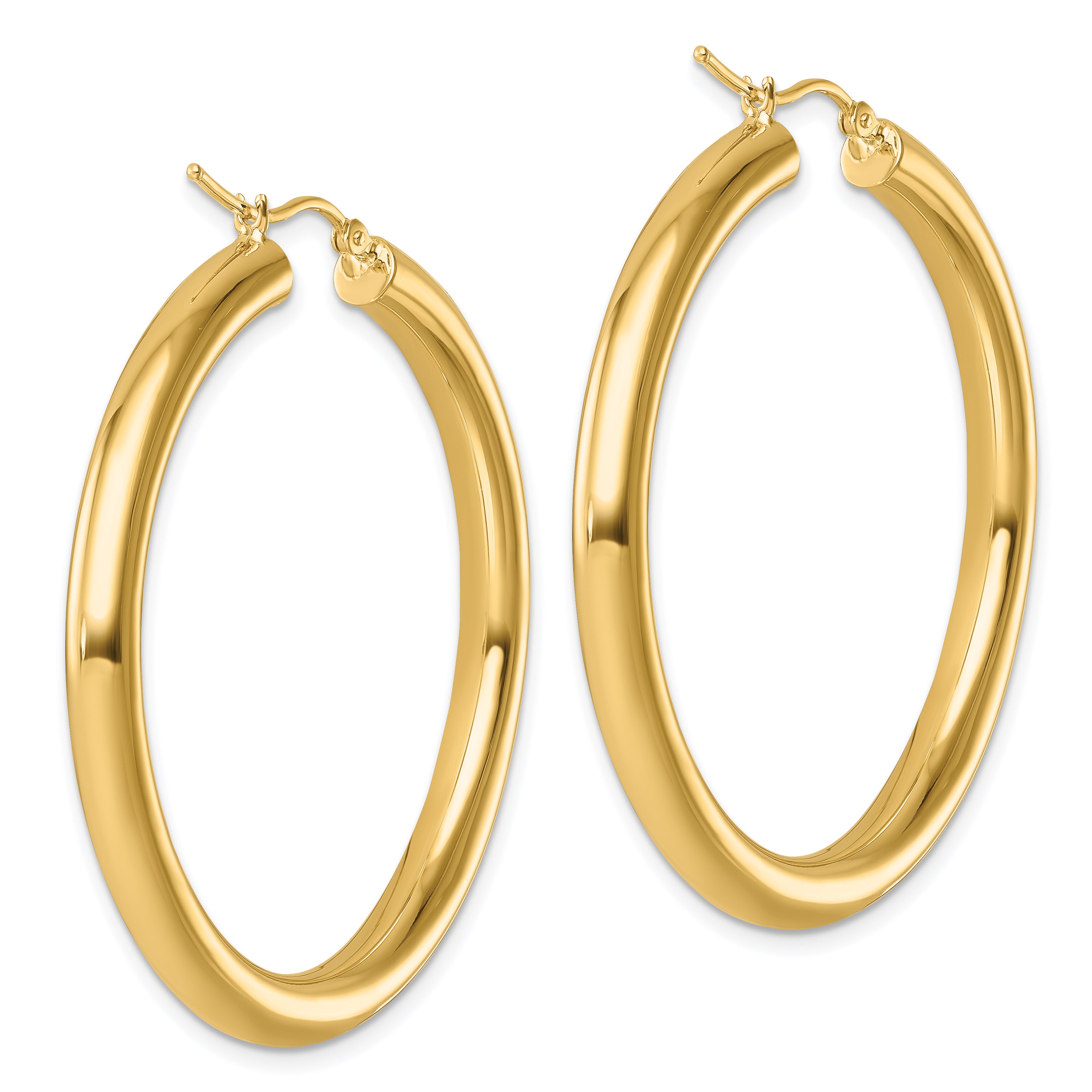 14k Polished 4mm Polished Hoop Earrings