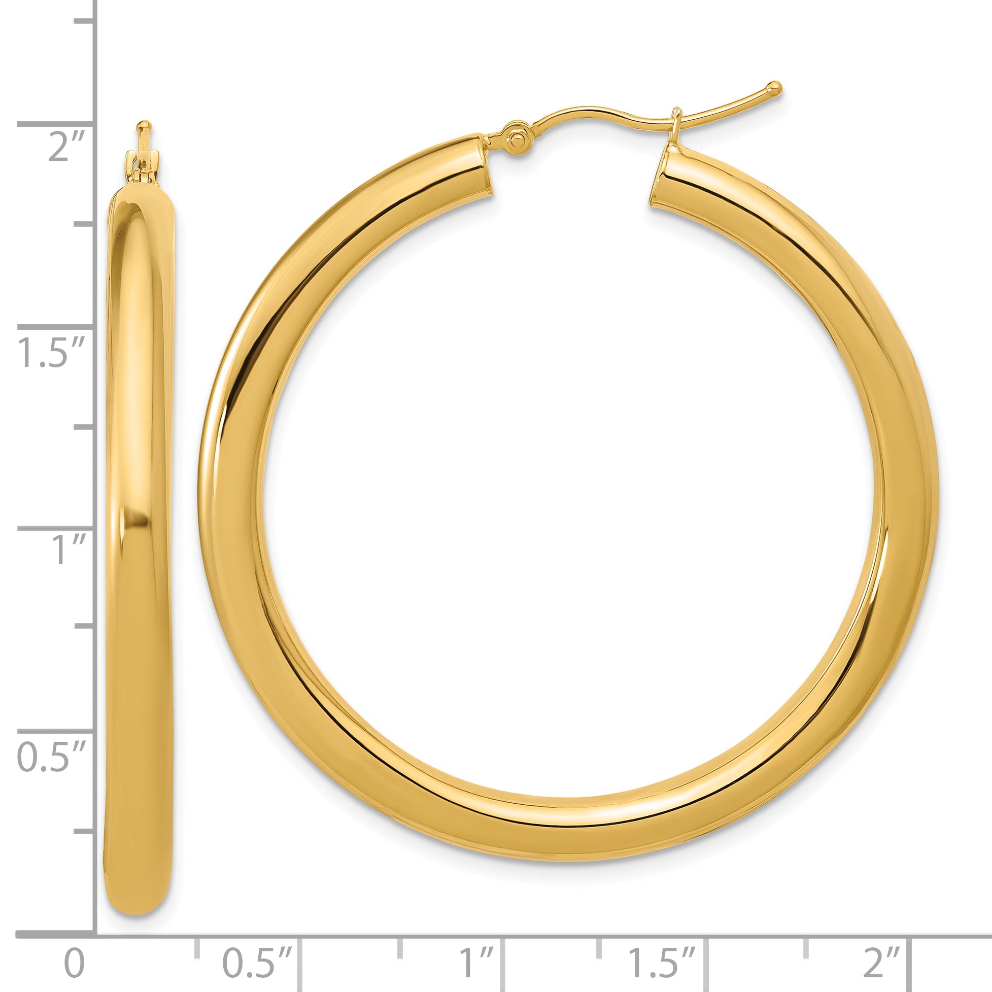 14k Polished 4mm Polished Hoop Earrings