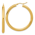 14k Polished 4mm Polished Hoop Earrings
