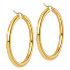 14k Polished 4mm Polished Hoop Earrings