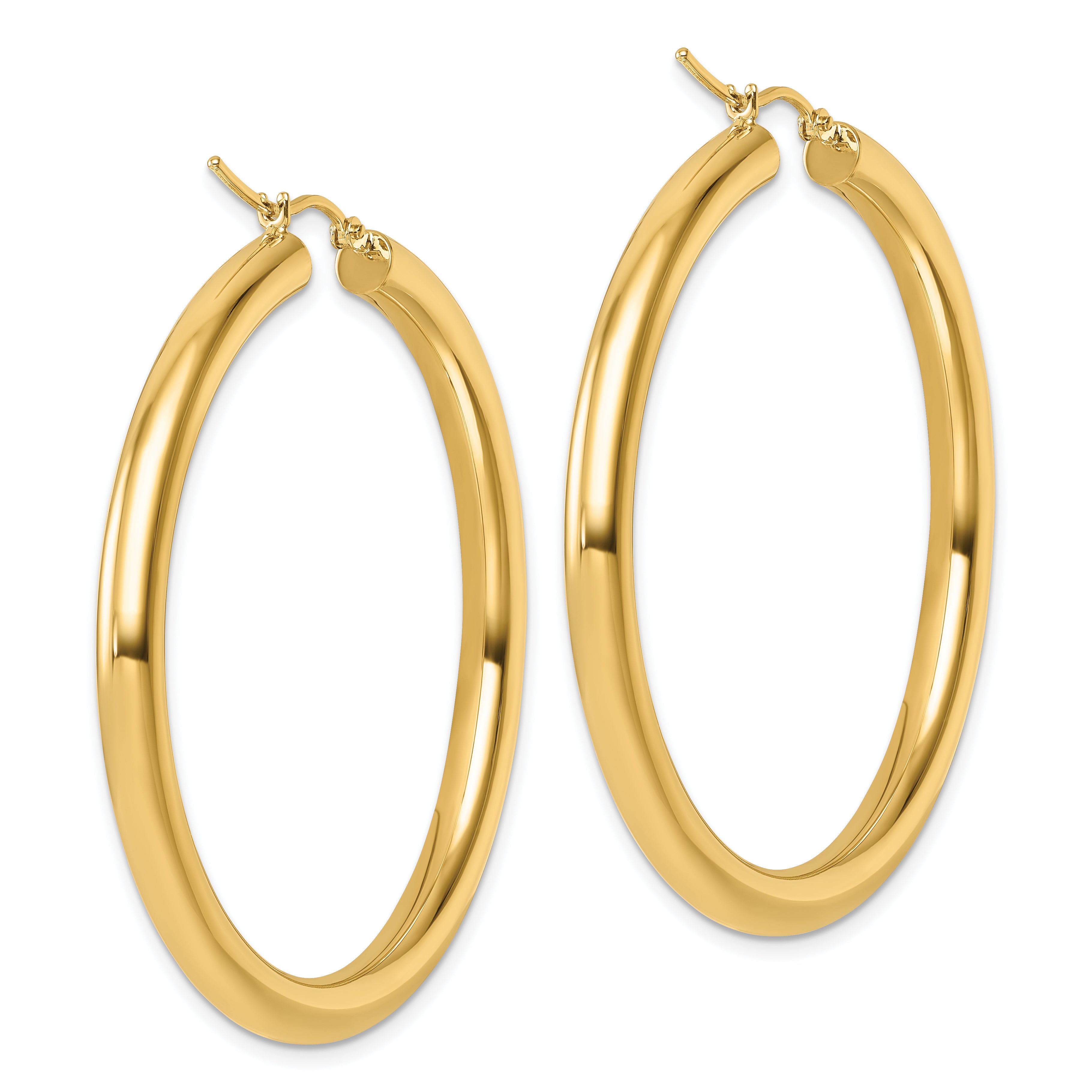 14k Polished 4mm Polished Hoop Earrings