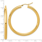 14k Polished 4mm Polished Hoop Earrings