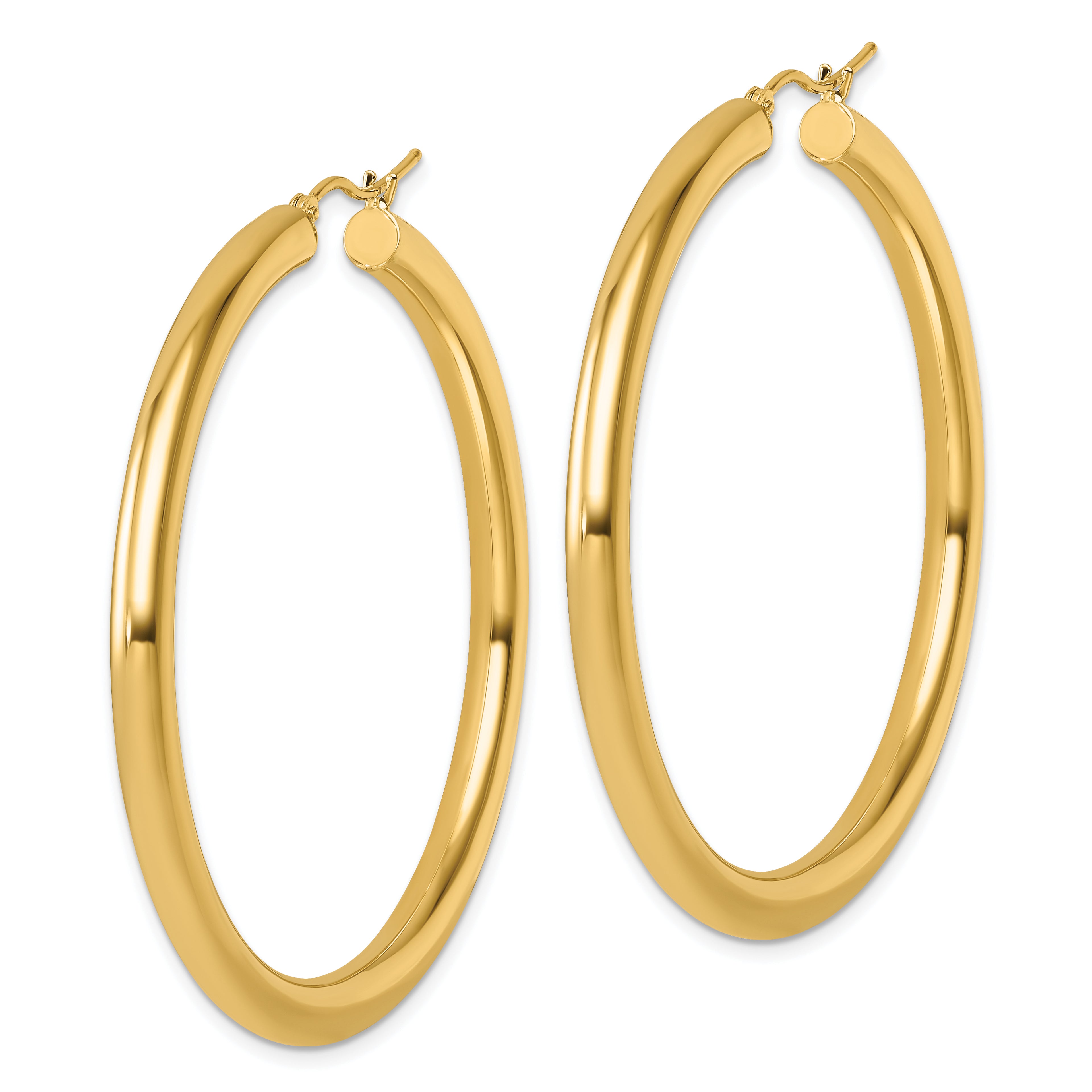 14k Polished 4mm Polished Hoop Earrings