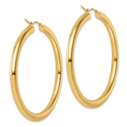 14k Polished 4mm Polished Hoop Earrings