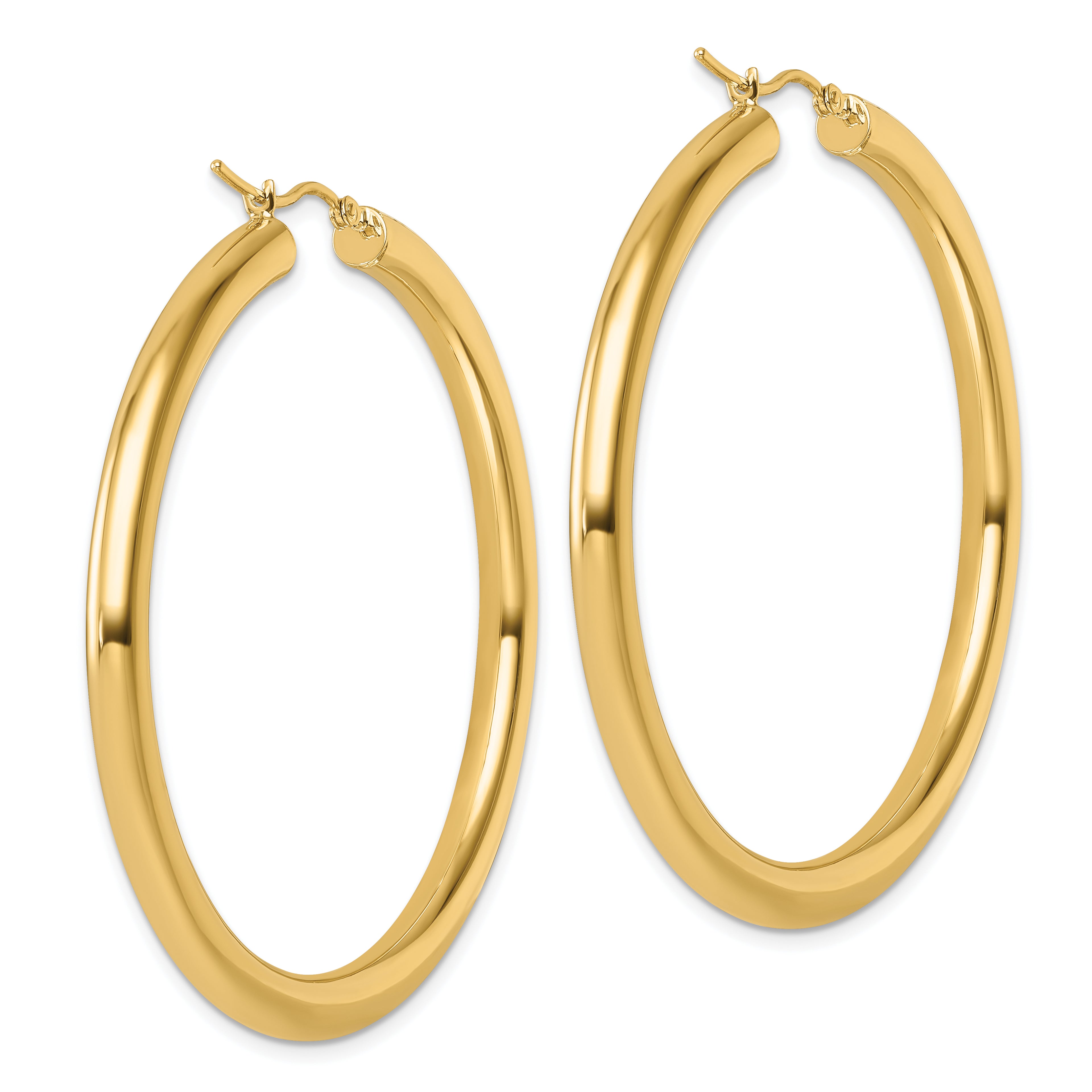 14k Polished 4mm Polished Hoop Earrings