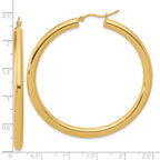 14k Polished 4mm Polished Hoop Earrings