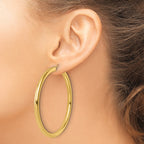 14k Polished 4mm Polished Hoop Earrings