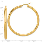 14k Polished 4mm Polished Hoop Earrings