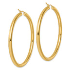 14k Polished 4mm Polished Hoop Earrings