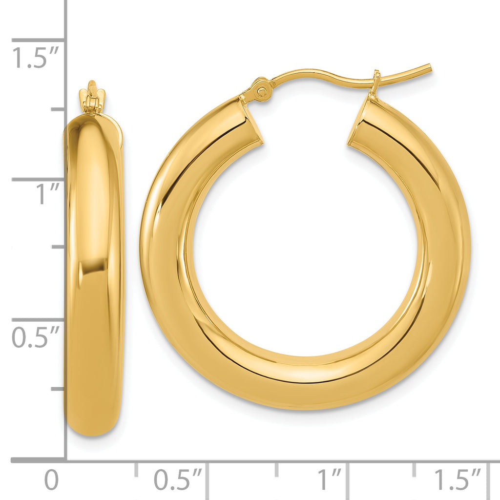14k Polished 5mm Polished Hoop Earrings