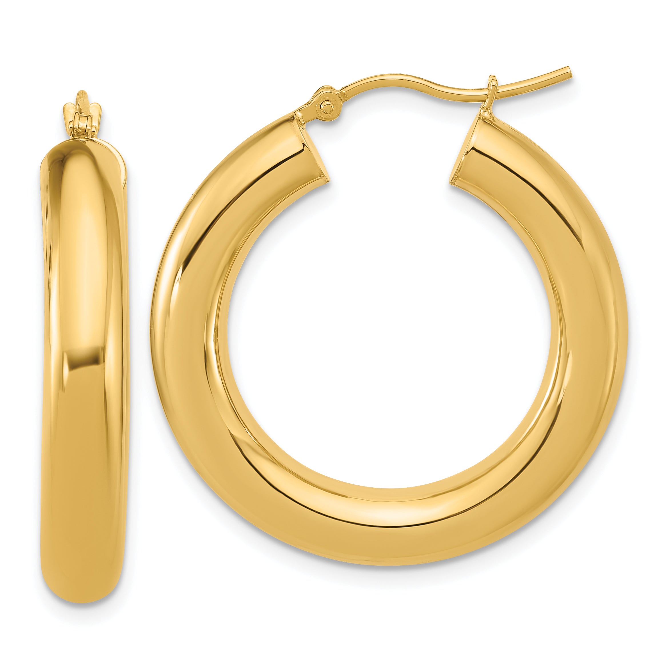 14k Polished 5mm Polished Hoop Earrings