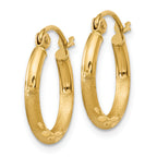 14k Satin and D/C 2mm Round Tube Hoop Earrings