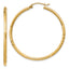 14k Satin and D/C 2mm Round Tube Hoop Earrings